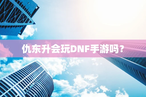 仇东升会玩DNF手游吗？